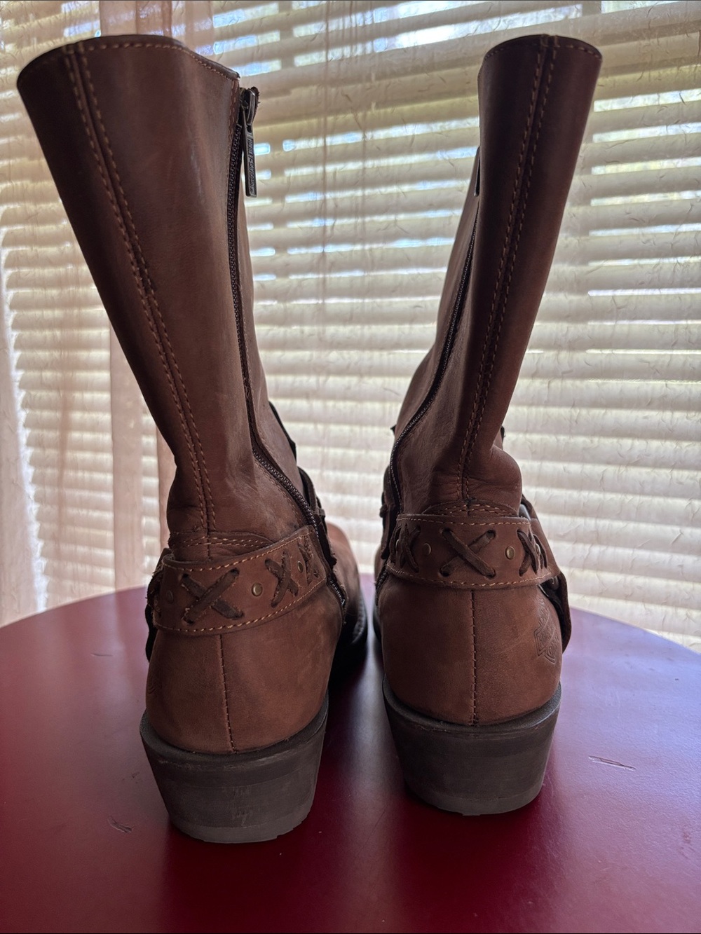 Harley-Davidson Brown Leather Mid-Calf Women’s US Size 9.5 Motorcycle Boots - Picture 10 of 16